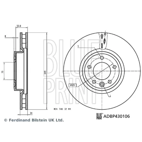 Brzdový kotúč ADBP430106 (BLUE PRINT) - obr. 2