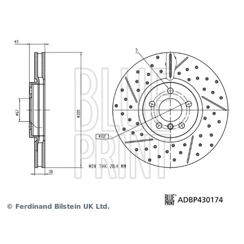 Brzdový kotúč ADBP430174 (BLUE PRINT)