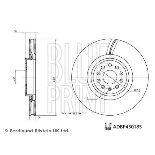 Brzdový kotúč ADBP430185 (BLUE PRINT) - obr. 3