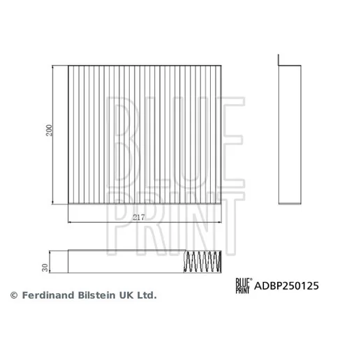 Filter vnútorného priestoru BLUE PRINT ADBP250125