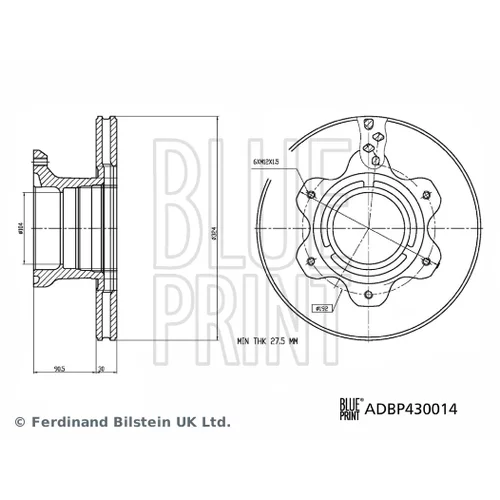 Brzdový kotúč ADBP430014 (BLUE PRINT) - obr. 2