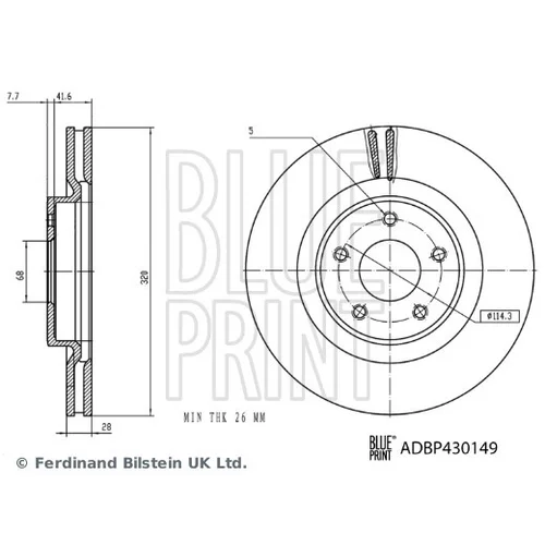 Brzdový kotúč ADBP430149 (BLUE PRINT) - obr. 2