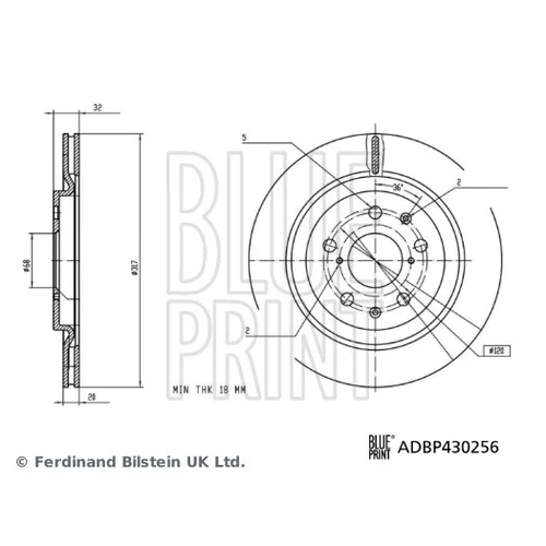 Brzdový kotúč ADBP430256 (BLUE PRINT)