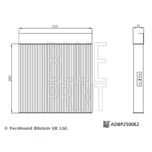 Filter vnútorného priestoru BLUE PRINT ADBP250062
