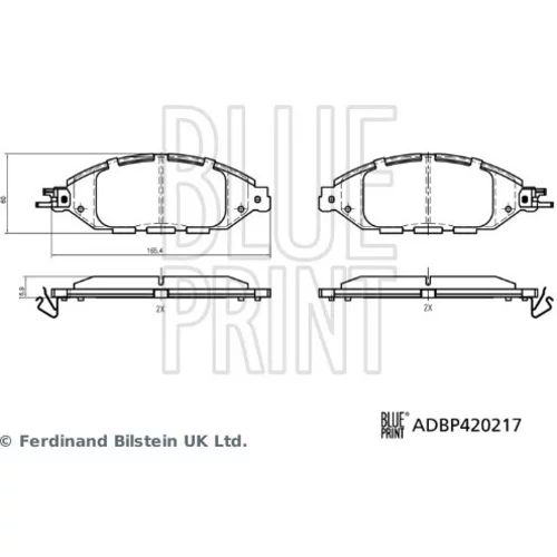 Sada brzdových platničiek kotúčovej brzdy BLUE PRINT ADBP420217