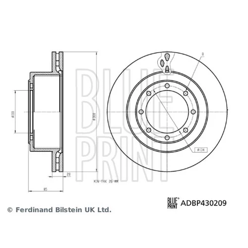 Brzdový kotúč BLUE PRINT ADBP430209