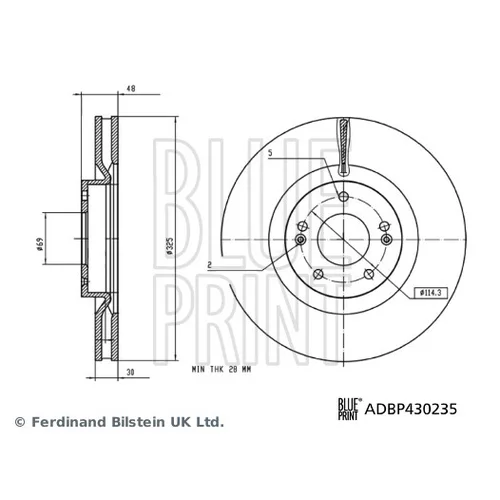 Brzdový kotúč BLUE PRINT ADBP430235