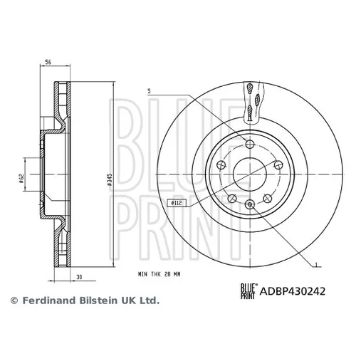 Brzdový kotúč ADBP430242 (BLUE PRINT)