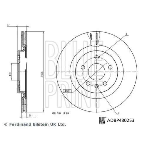 Brzdový kotúč ADBP430253 (BLUE PRINT)