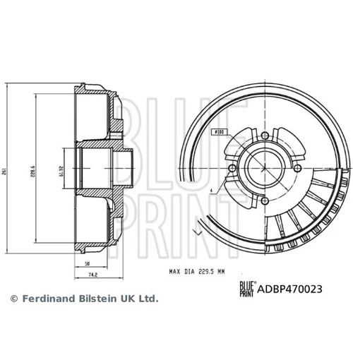 Brzdový bubon ADBP470023 (BLUE PRINT) - obr. 2