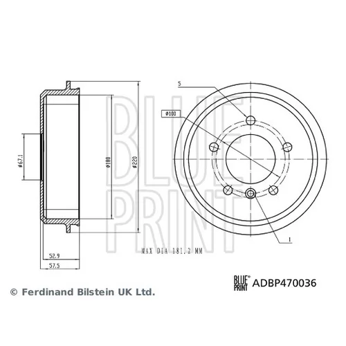 Brzdový bubon BLUE PRINT ADBP470036