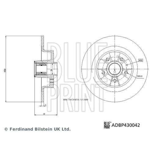 Brzdový kotúč ADBP430042 (BLUE PRINT) - obr. 2