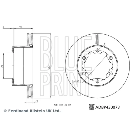Brzdový kotúč ADBP430073 (BLUE PRINT) - obr. 2