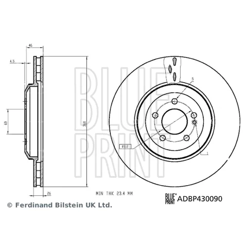 Brzdový kotúč BLUE PRINT ADBP430090