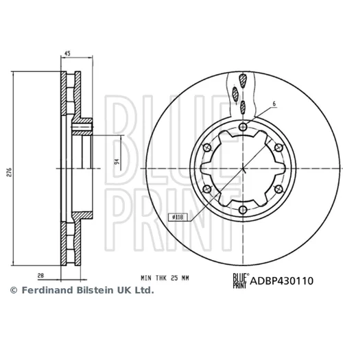Brzdový kotúč ADBP430110 (BLUE PRINT) - obr. 2