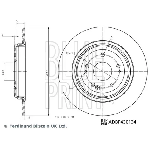 Brzdový kotúč ADBP430134 (BLUE PRINT)