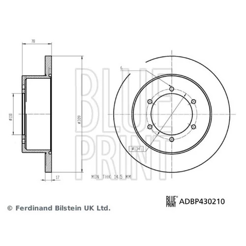 Brzdový kotúč BLUE PRINT ADBP430210