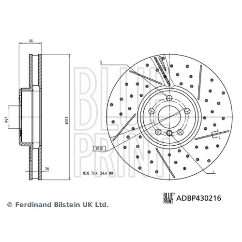 Brzdový kotúč BLUE PRINT ADBP430216