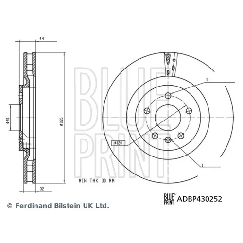 Brzdový kotúč BLUE PRINT ADBP430252