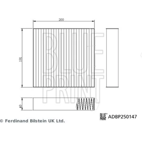 Filter vnútorného priestoru BLUE PRINT ADBP250147