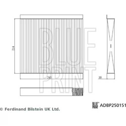 Filter vnútorného priestoru ADBP250151 (BLUE PRINT)