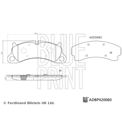 Sada brzdových platničiek kotúčovej brzdy ADBP420060 (BLUE PRINT) - obr. 1