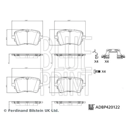 Sada brzdových platničiek kotúčovej brzdy ADBP420122 (BLUE PRINT) - obr. 1