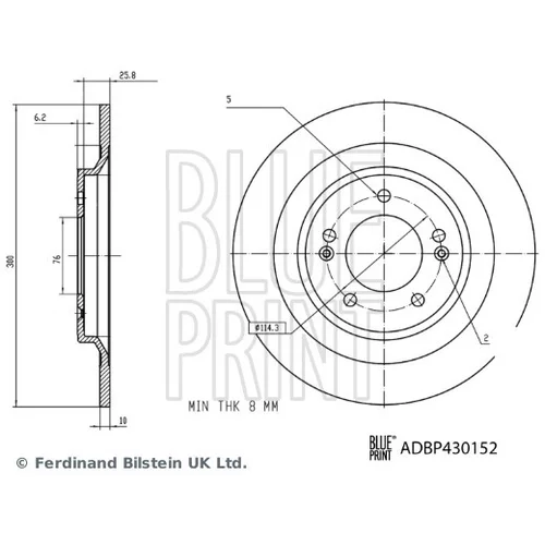 Brzdový kotúč ADBP430152 (BLUE PRINT) - obr. 2