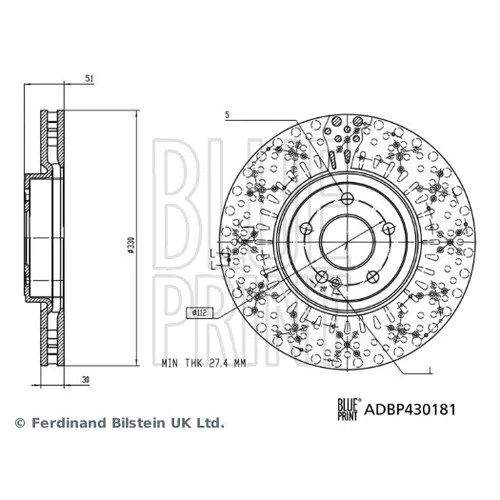 Brzdový kotúč BLUE PRINT ADBP430181