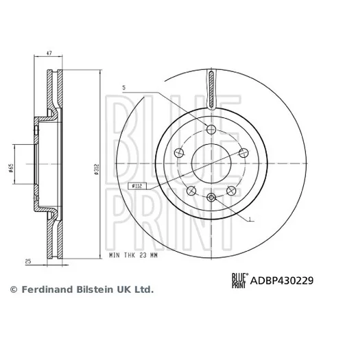 Brzdový kotúč BLUE PRINT ADBP430229