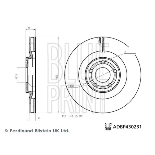 Brzdový kotúč BLUE PRINT ADBP430231