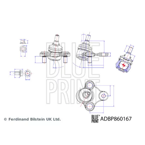 Zvislý/nosný čap ADBP860167 (BLUE PRINT) - obr. 1