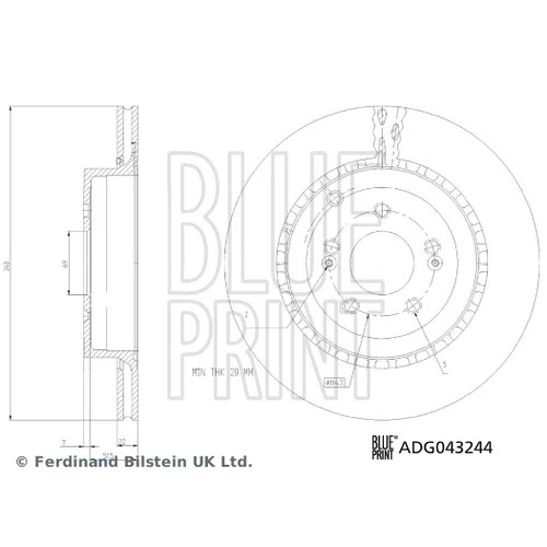 Brzdový kotúč BLUE PRINT ADG043244