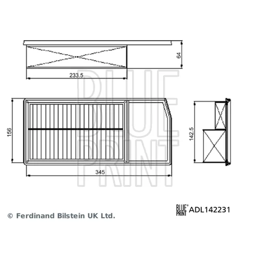 Vzduchový filter ADL142231 (BLUE PRINT) - obr. 2