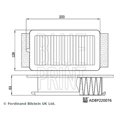Vzduchový filter ADBP220076 (BLUE PRINT) - obr. 2