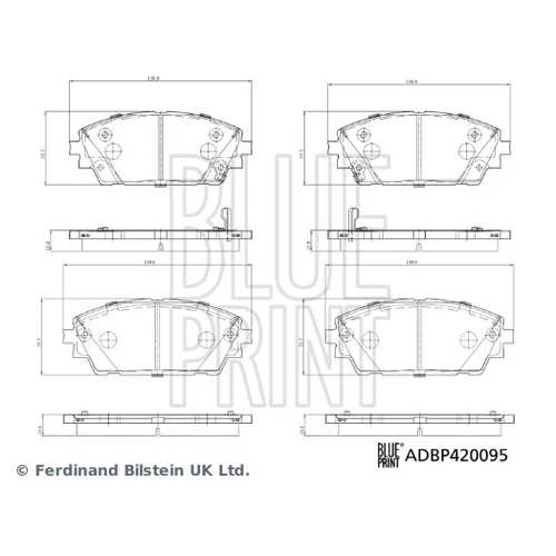 Sada brzdových platničiek kotúčovej brzdy BLUE PRINT ADBP420095