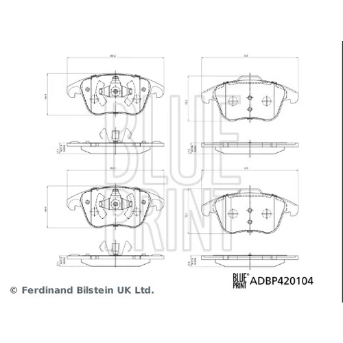 Sada brzdových platničiek kotúčovej brzdy ADBP420104 (BLUE PRINT) - obr. 1