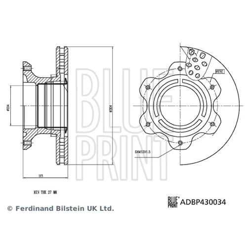 Brzdový kotúč ADBP430034 (BLUE PRINT) - obr. 2