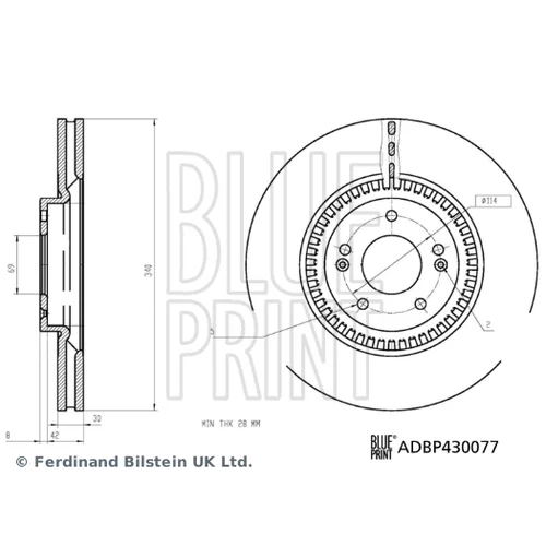 Brzdový kotúč ADBP430077 (BLUE PRINT) - obr. 2