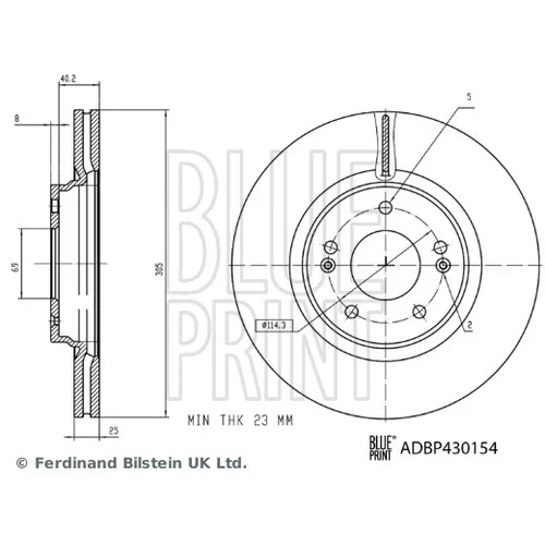 Brzdový kotúč ADBP430154 (BLUE PRINT) - obr. 2