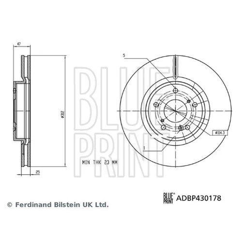 Brzdový kotúč BLUE PRINT ADBP430178
