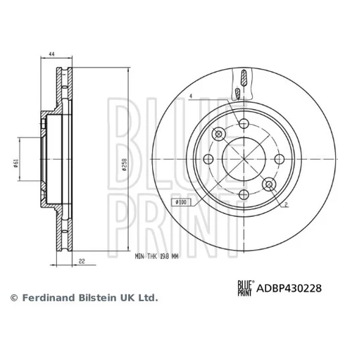 Brzdový kotúč BLUE PRINT ADBP430228
