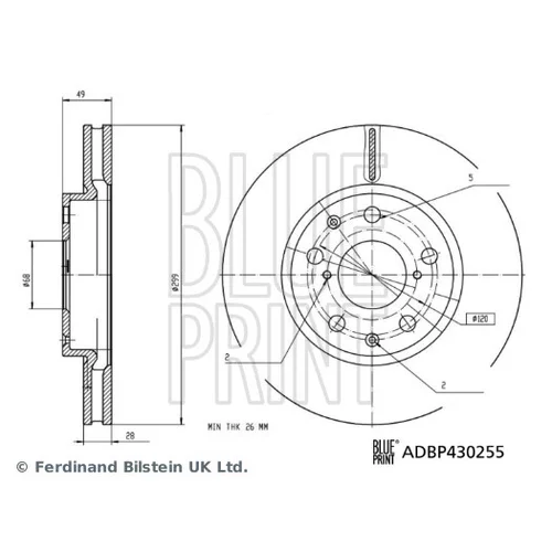 Brzdový kotúč BLUE PRINT ADBP430255