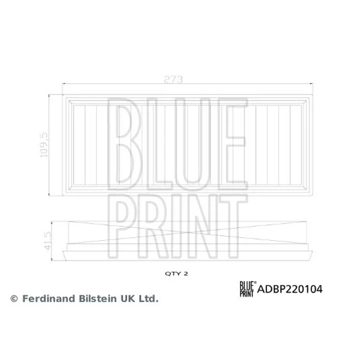 Súprava vzduchových filtrov ADBP220104 (BLUE PRINT) - obr. 2