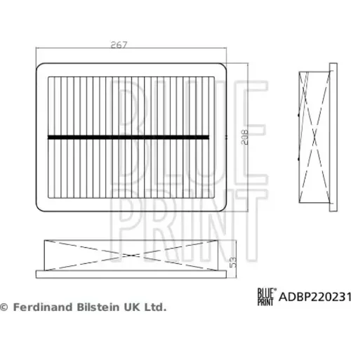 Vzduchový filter BLUE PRINT ADBP220231