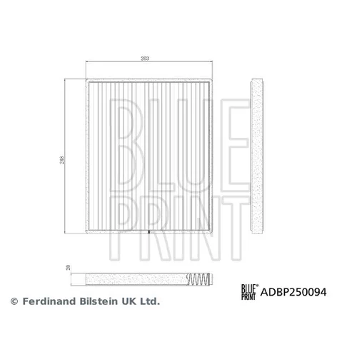 Filter vnútorného priestoru BLUE PRINT ADBP250094