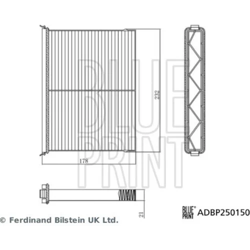 Filter vnútorného priestoru BLUE PRINT ADBP250150