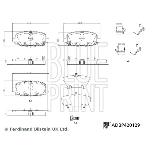 Sada brzdových platničiek kotúčovej brzdy ADBP420129 (BLUE PRINT) - obr. 1