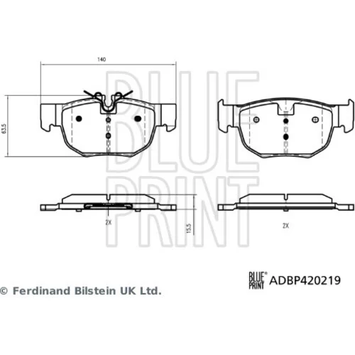 Sada brzdových platničiek kotúčovej brzdy BLUE PRINT ADBP420219