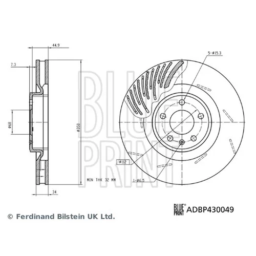 Brzdový kotúč ADBP430049 (BLUE PRINT) - obr. 2